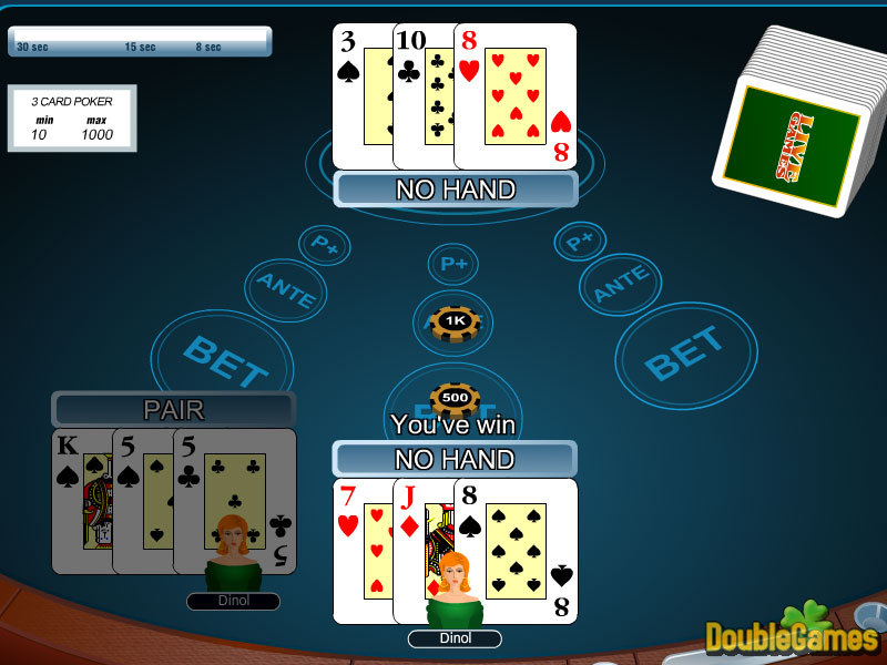 Free Download Three card Poker Screenshot 1